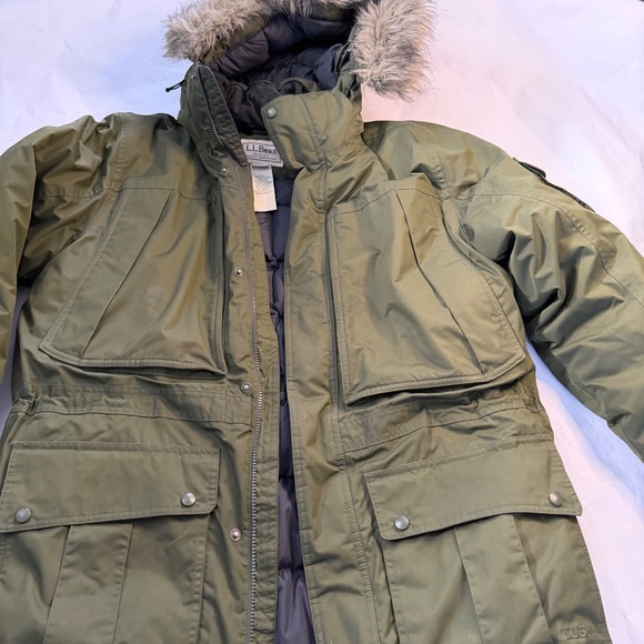 L.L. Bean Other - LL Bean VTG Mens Baxter State Parka Jacket Green Hooded Fur Down Insulated L